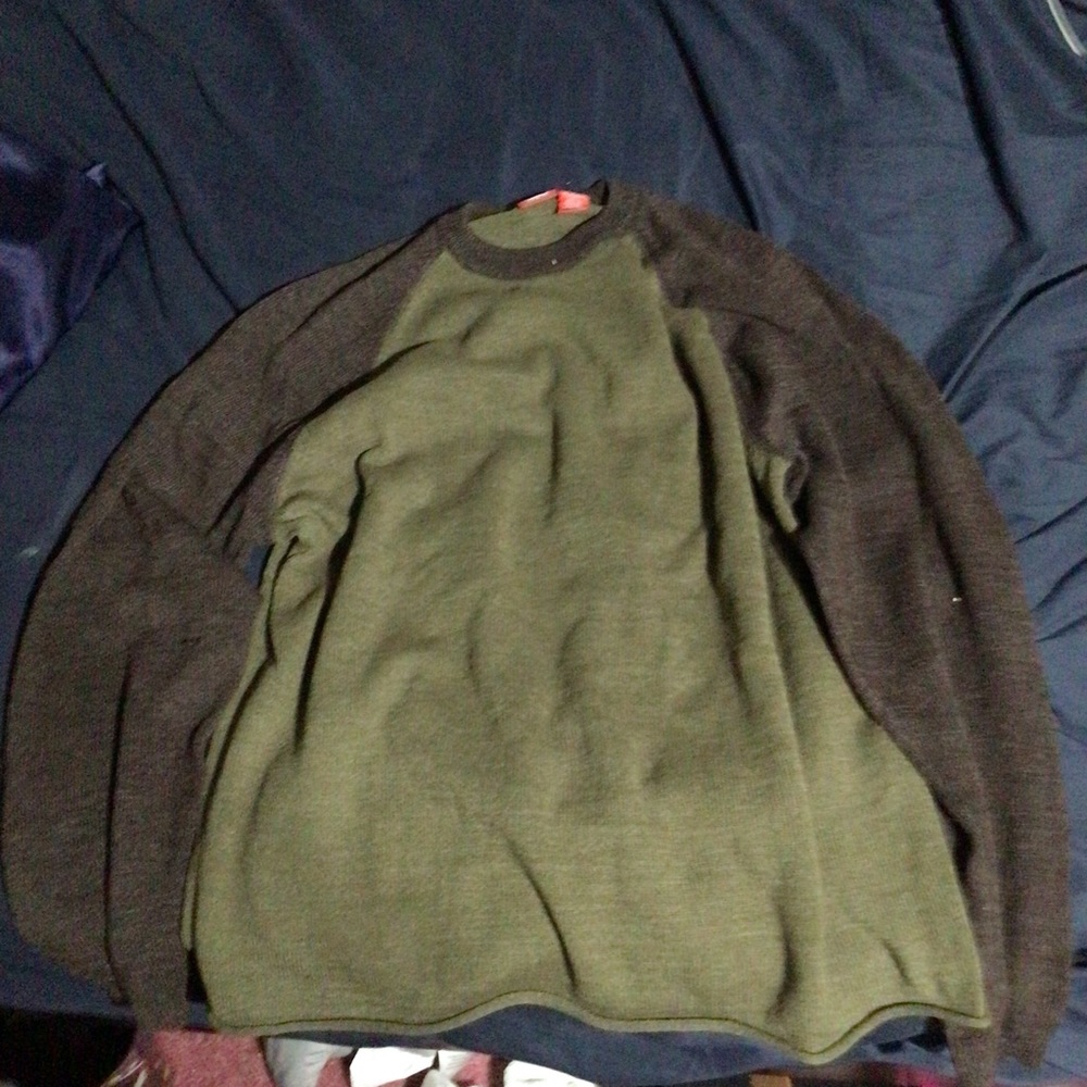 Brown and green sweater